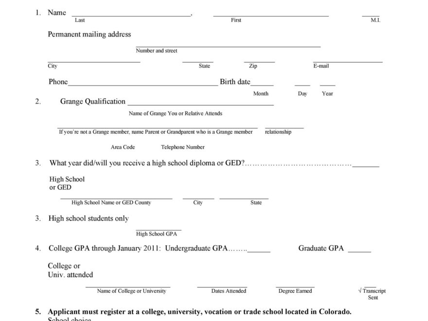 50 Free Scholarship Application Templates Forms TemplateLab