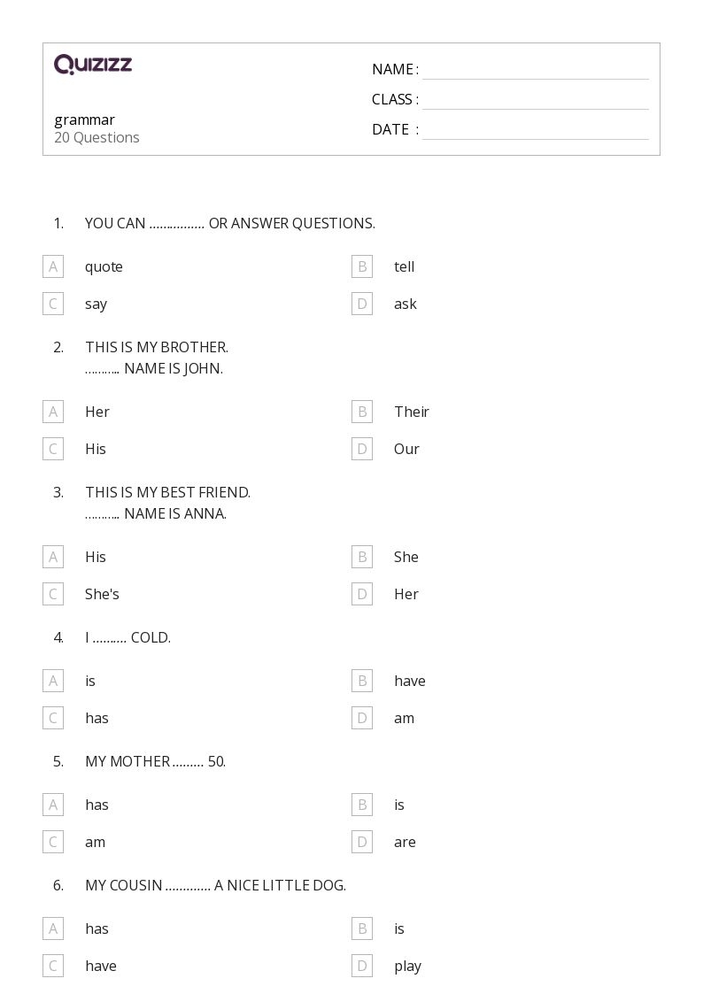 50 Grammar Worksheets For 8th Class On Quizizz Free Printable Worksheets Library