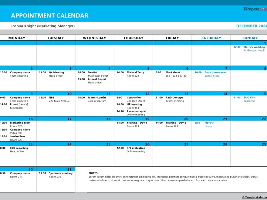 50 Printable Appointment Schedule Templates Appointment Calendars