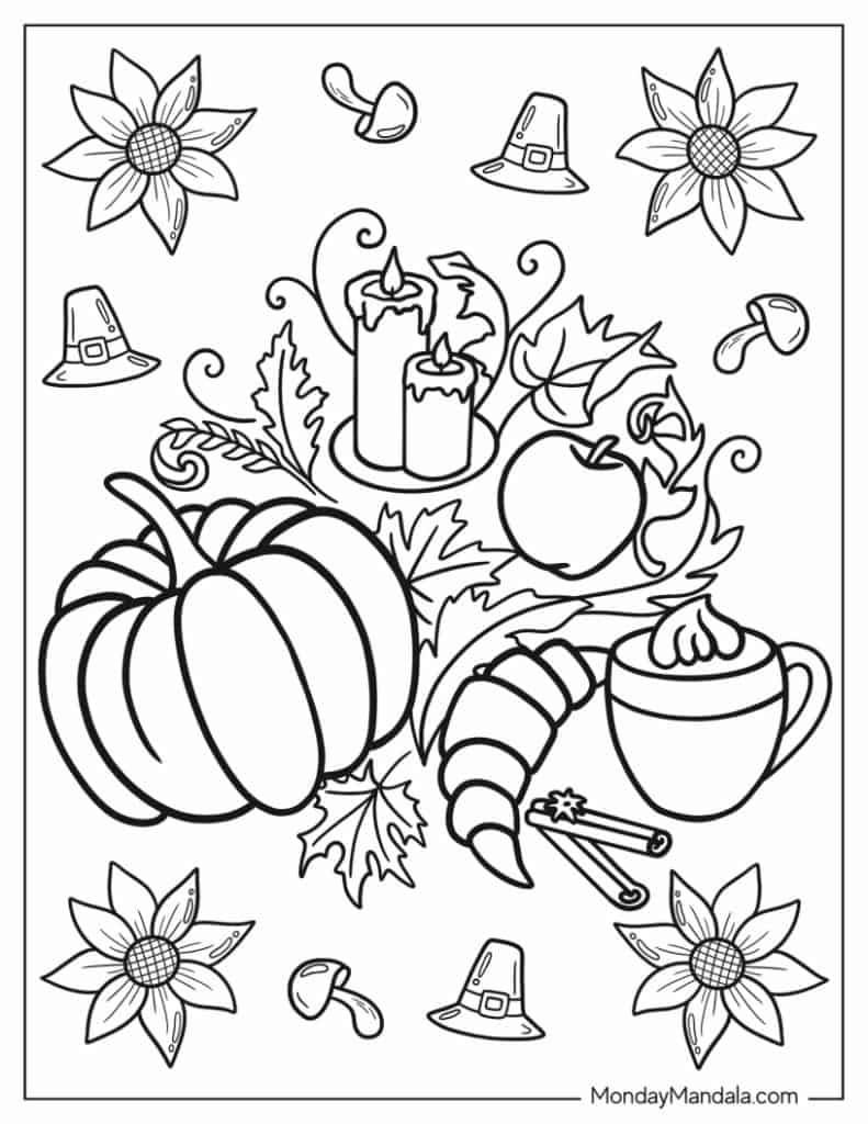 50 Thanksgiving Coloring Pages Free PDF Printables 