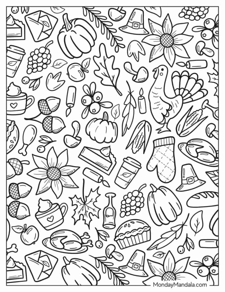 Free Printable Adult Thanksgiving Coloring Pictures