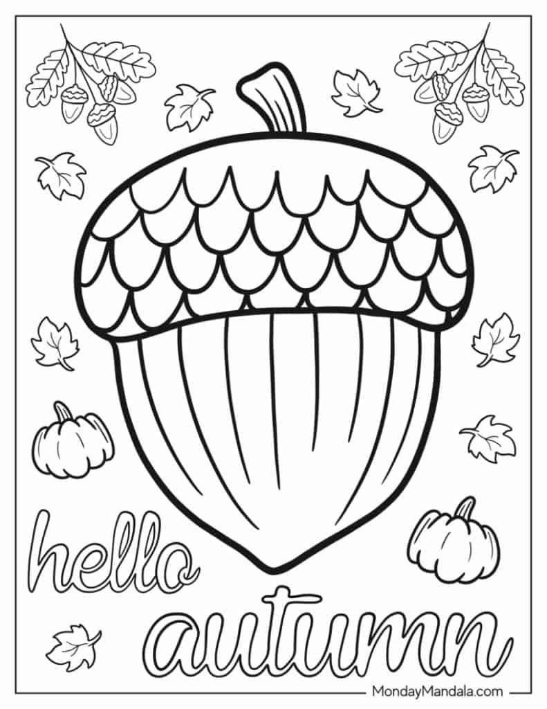 68 Autumn Fall Coloring Pages Free PDF Printables 
