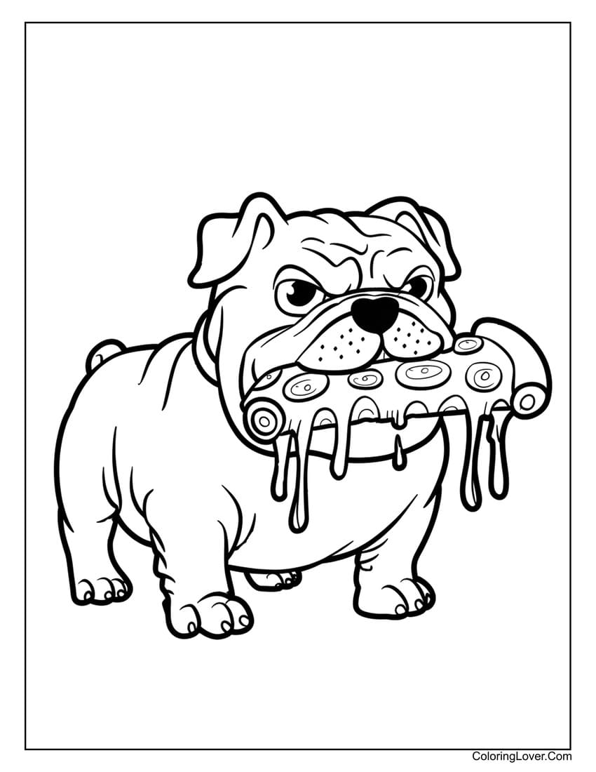 Free Coloring Sheet Printable Bulldog