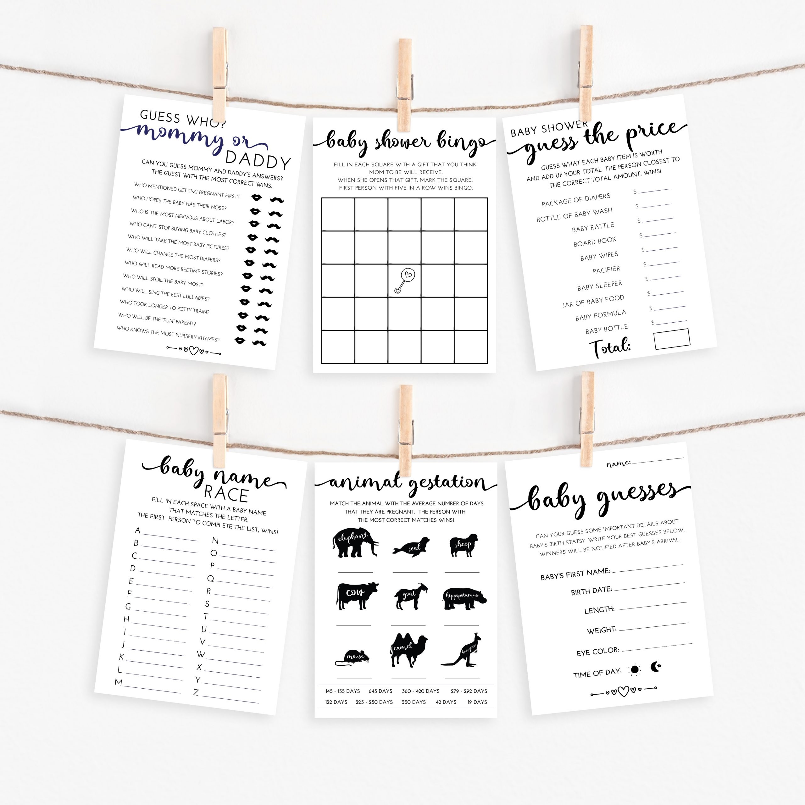 Baby Shower Game Free Printable