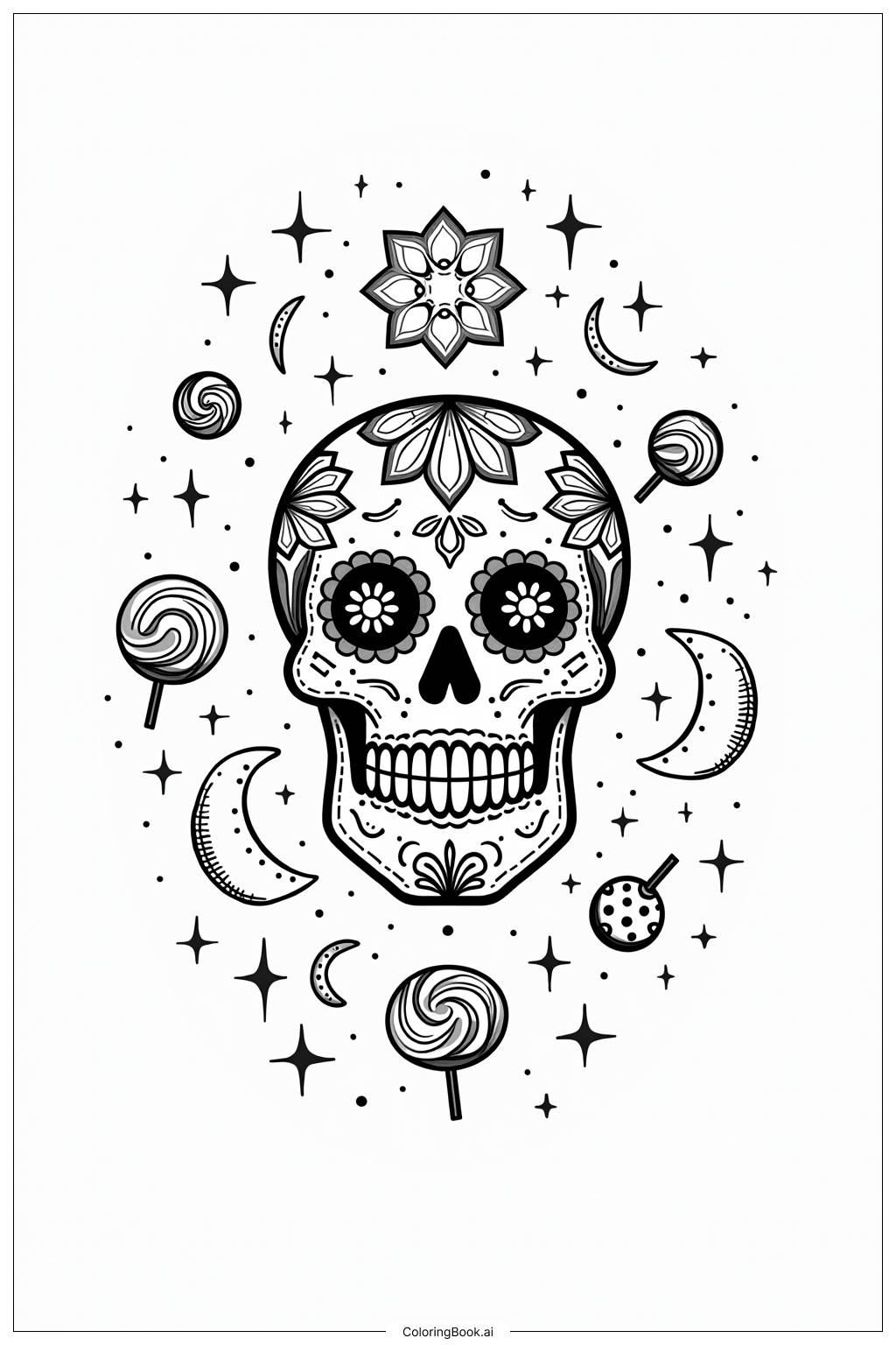 8 Sugar Skull Coloring Pages Free PDF PNG Printables 