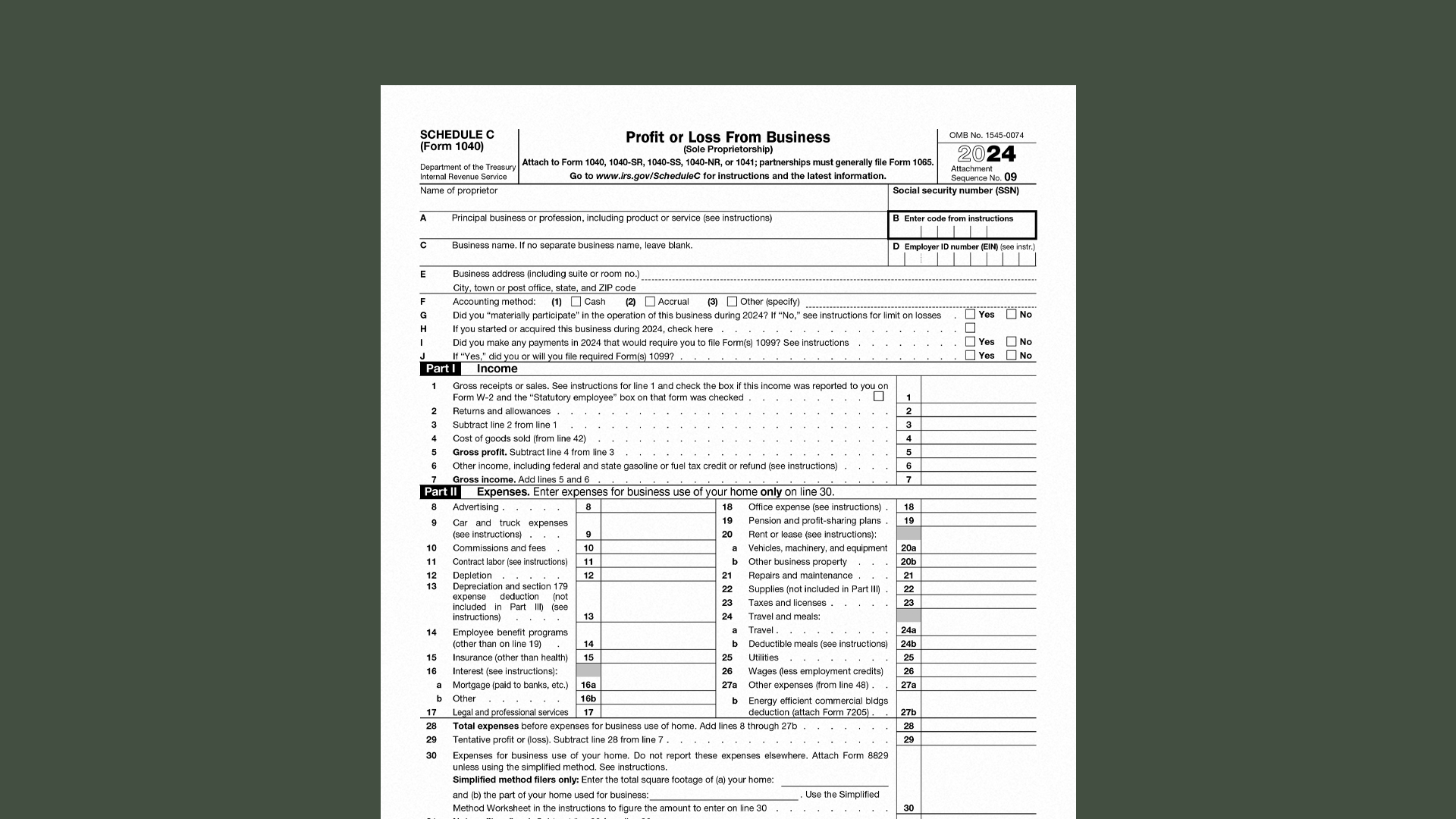 Irs Form 6198 Printable