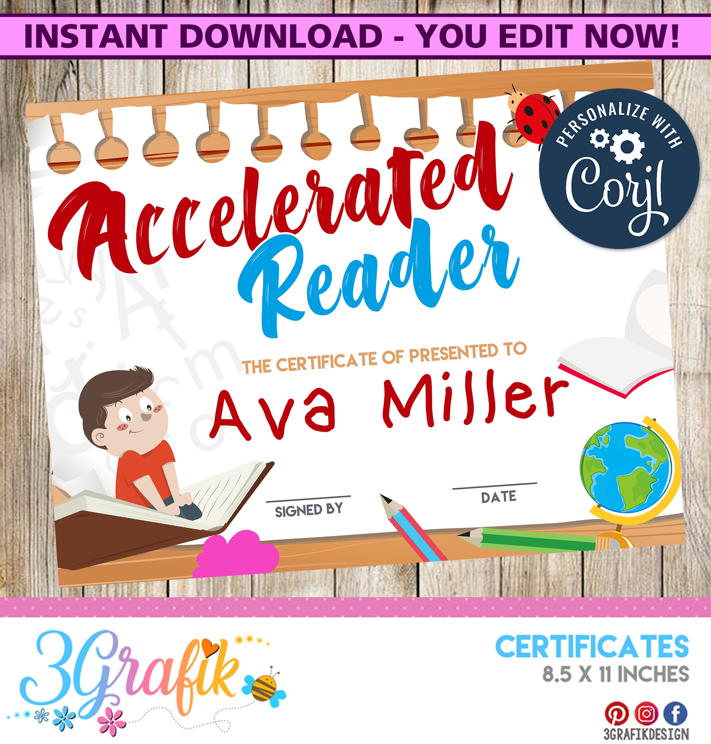 Accelerated Reader Digital Template Diploma 3Grafik