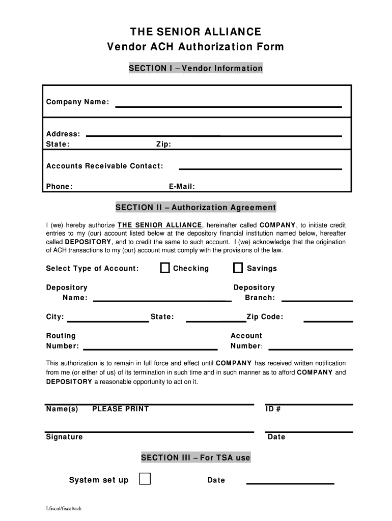 Ach Authorization Form Fill Online Printable Fillable Blank PdfFiller
