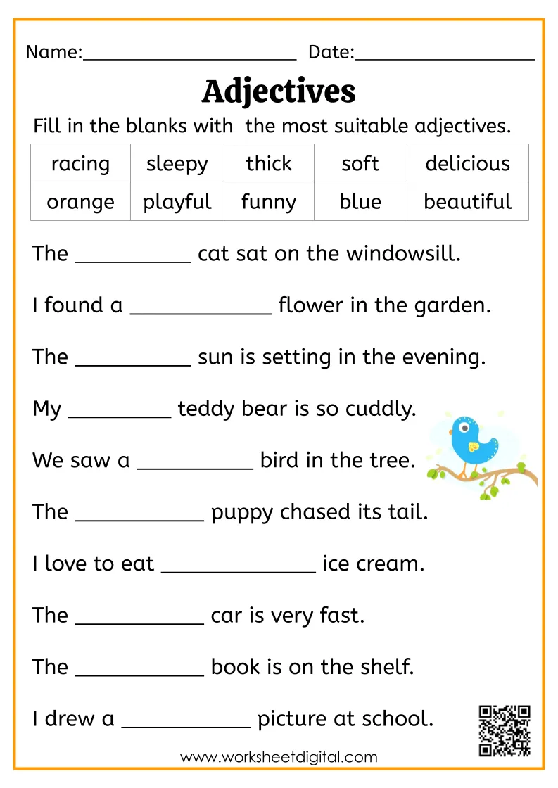 Adjectives Worksheet Digital 1 Teacher Made Resources