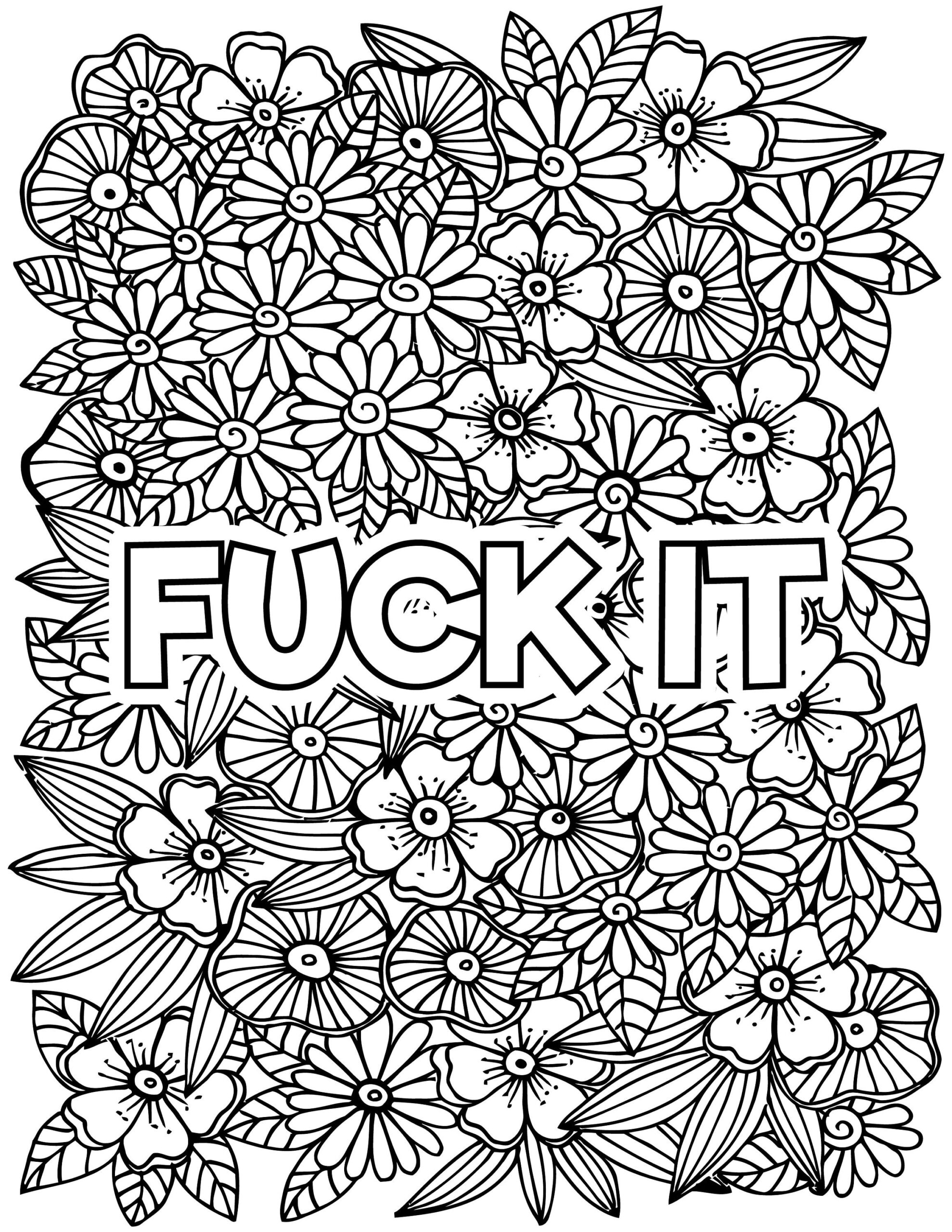Adult Swear Word Coloring Pages Adult Coloring Book With Swear Words Download Pdf Printable Print At Home Instant Download Etsy