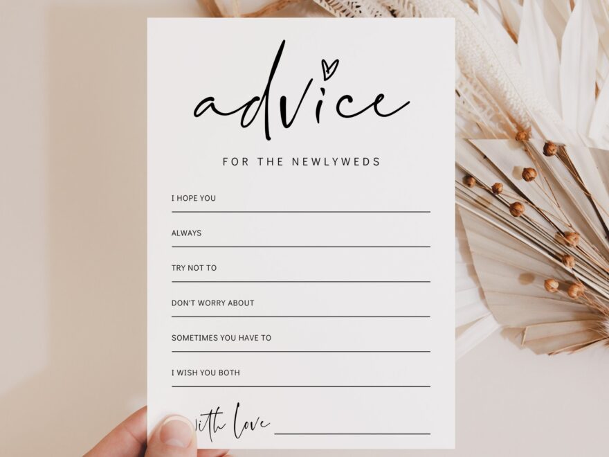 Advice For The Bride And Groom Card Printable Advice Cards Wedding Bridal Shower Advice Cards 4 Sizes Canva Templates 86 Etsy
