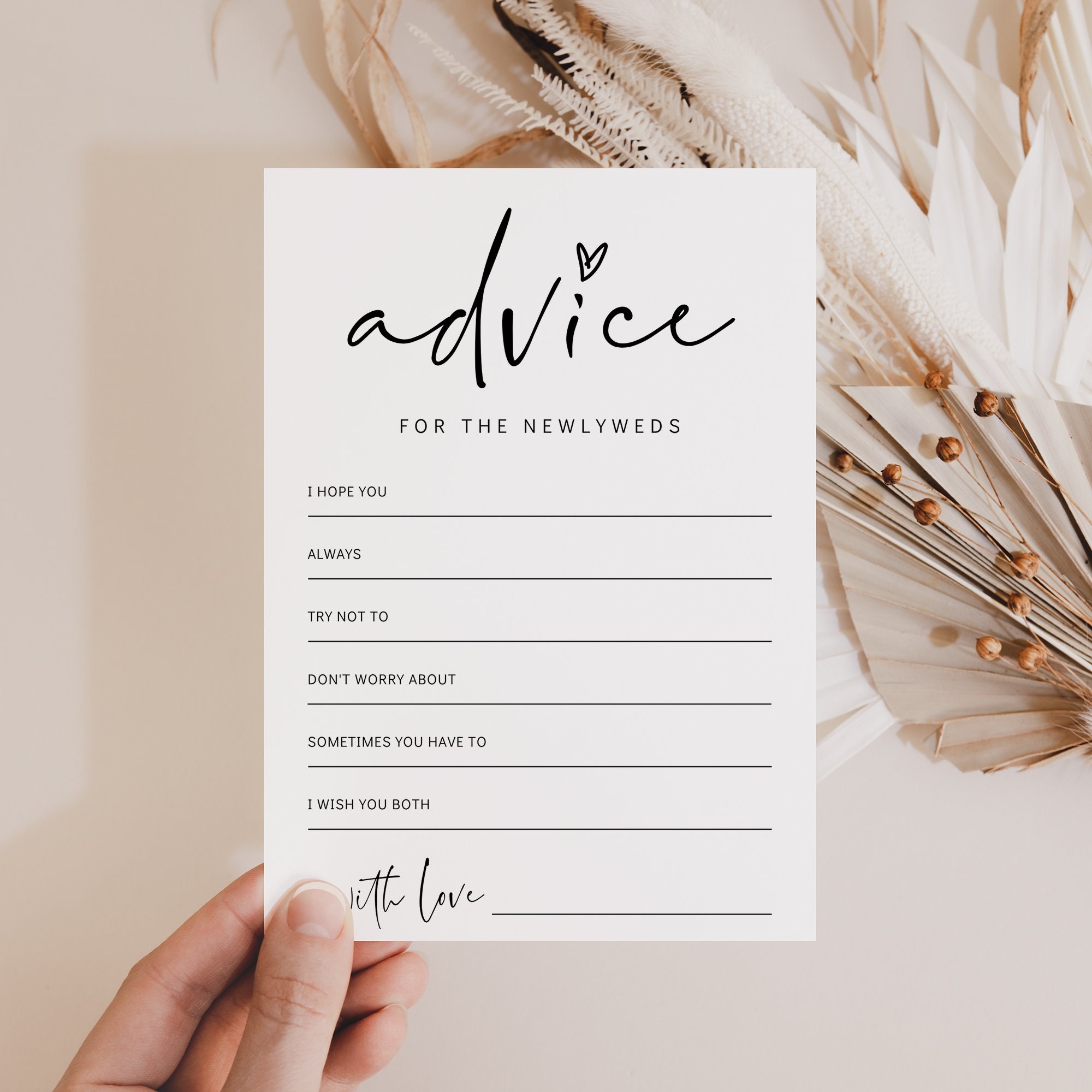 Advice For The Bride And Groom Card Printable Advice Cards Wedding Bridal Shower Advice Cards 4 Sizes Canva Templates 86 Etsy