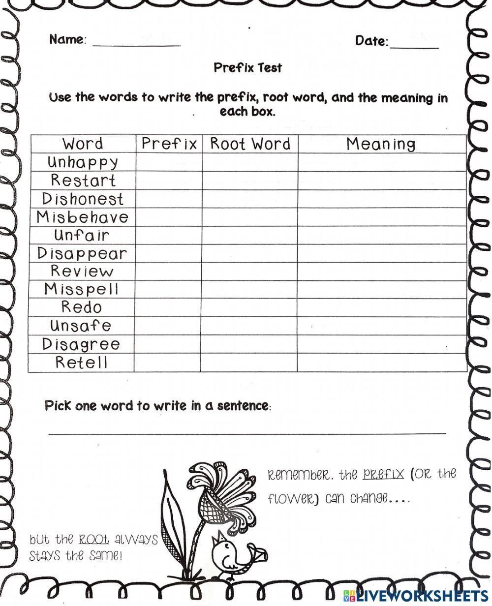 Affixes Prefixes Suffixes Worksheets The Little Ladybug Shop Worksheets Library