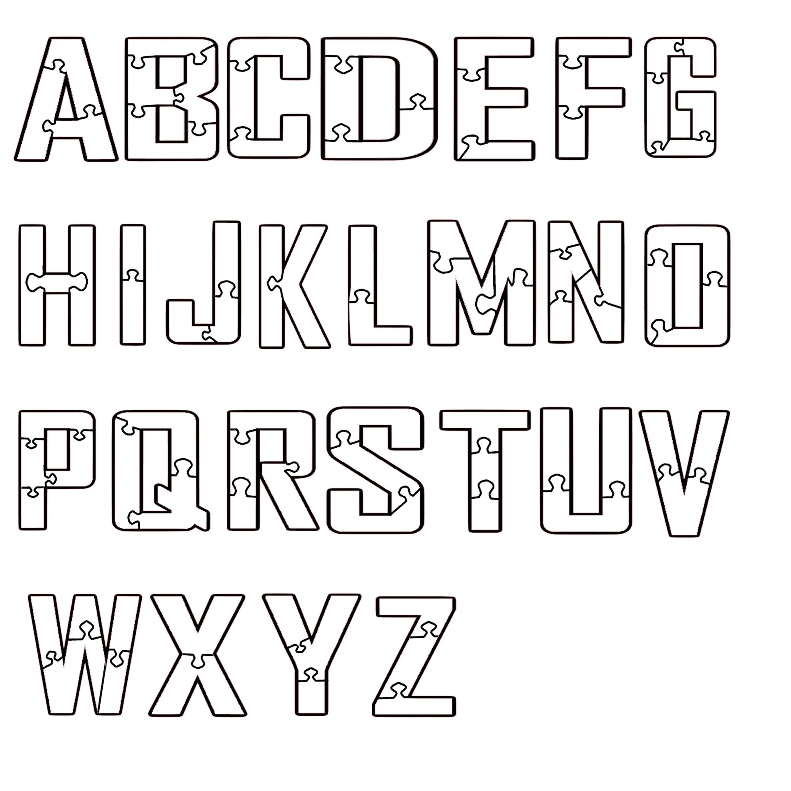 Alphabet A Z Scalable Jigsaw Puzzle Template Svg Png Pdf Jpg Files Puzzle Silhouette Jigsaw Pattern Scroll Saw Pattern Etsy