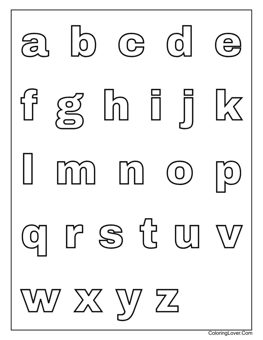 Free Printable Lowercase Alphabet Letters