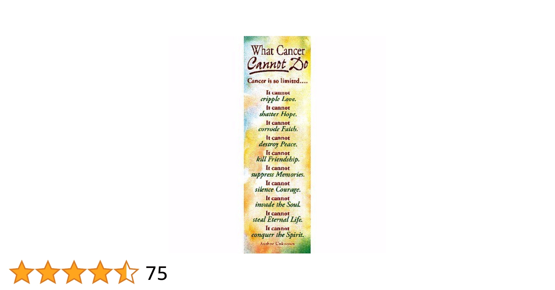 Amazon What Cancer Cannot Do Paper Bookmarks Pkg Of 25 U9108 Office Products