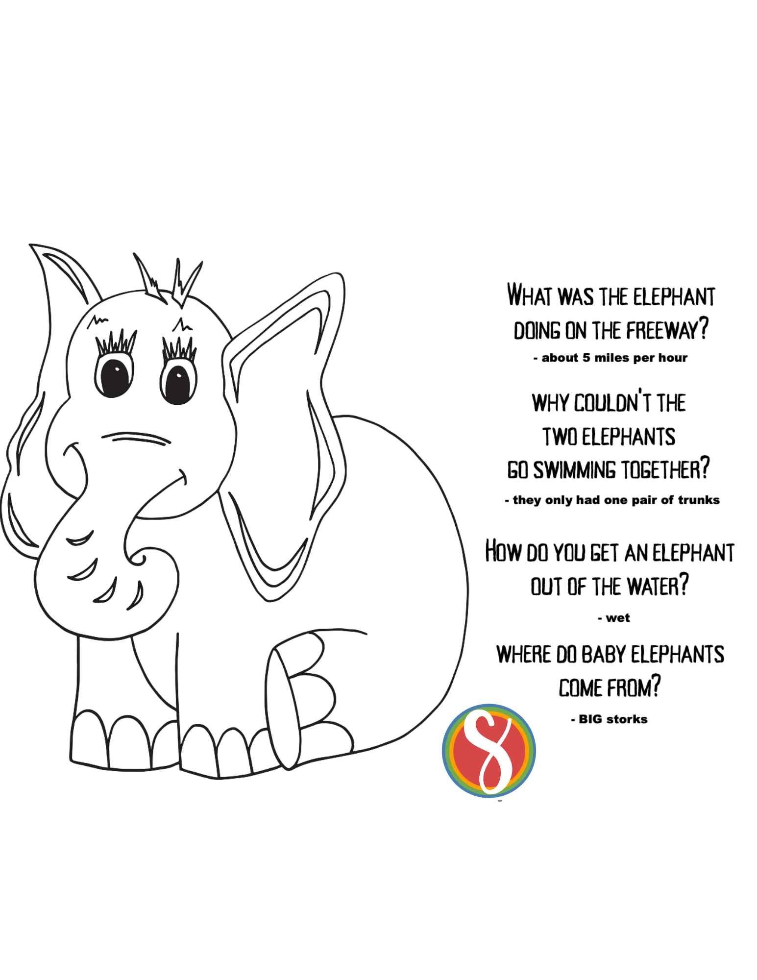 Animal Jokes Free Coloring Page Stevie Doodles