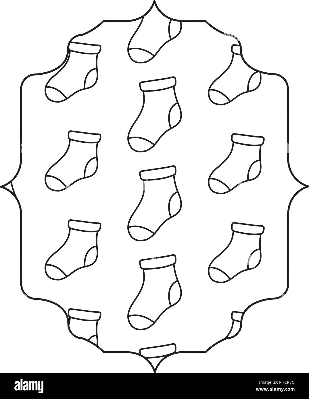 Arabic Frame With Baby Socks Pattern Over White Background Vector Illustration Stock Vector Image Art Alamy
