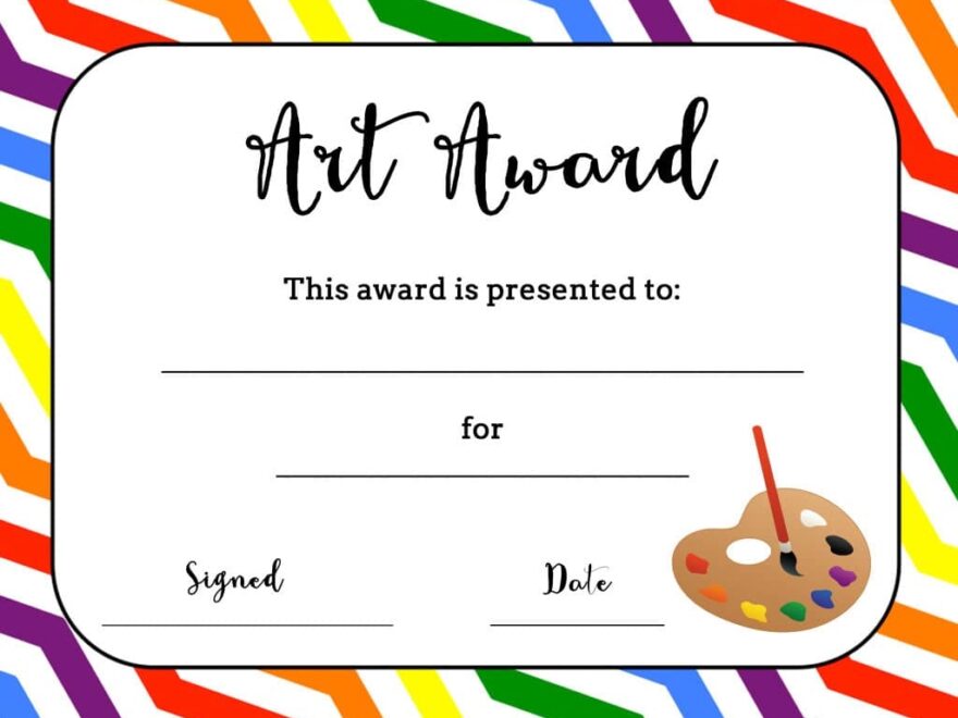Art Award Certificate Free Printable