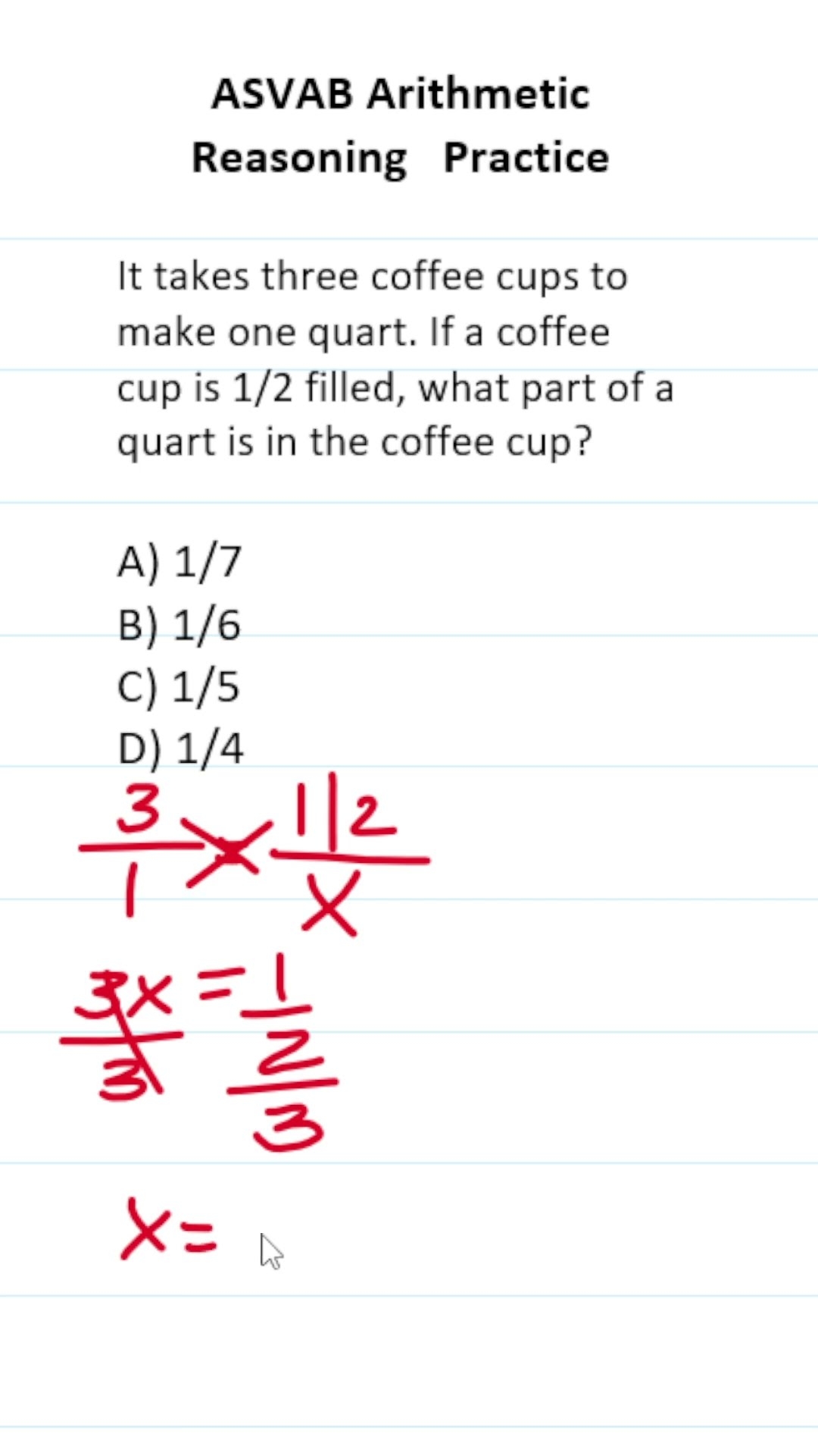 ASVAB PiCAT Arithmetic Reasoning Practice Test Q Ratios Fractions acetheasvab With grammarhero Worksheets Library