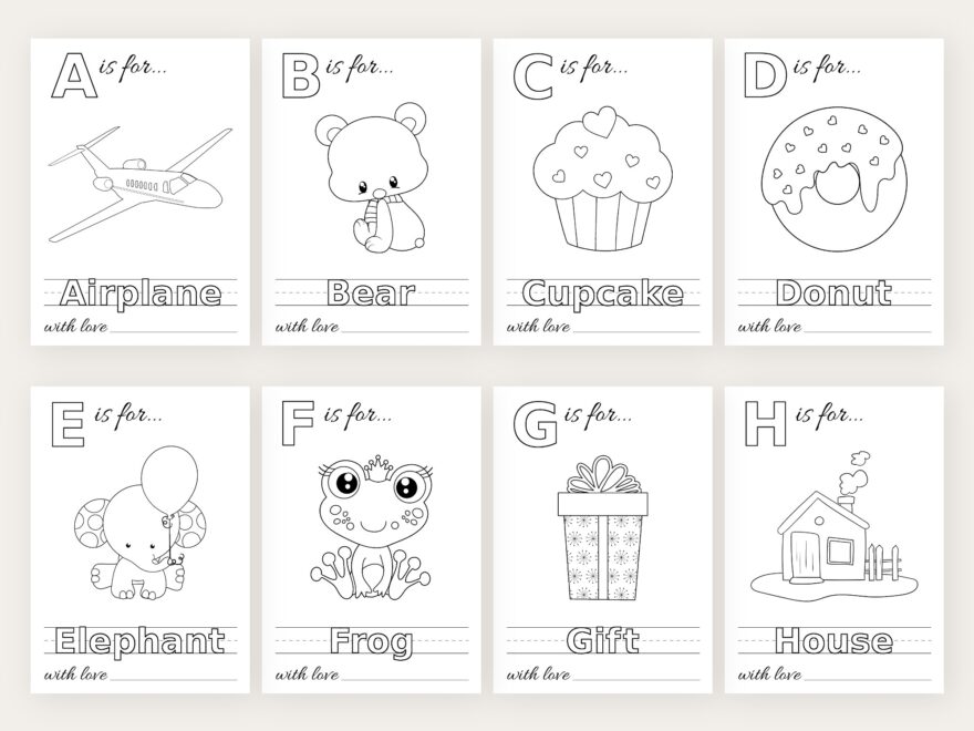 Babys First ABC Book Coloring Pages Baby Shower Activity Worksheets Library