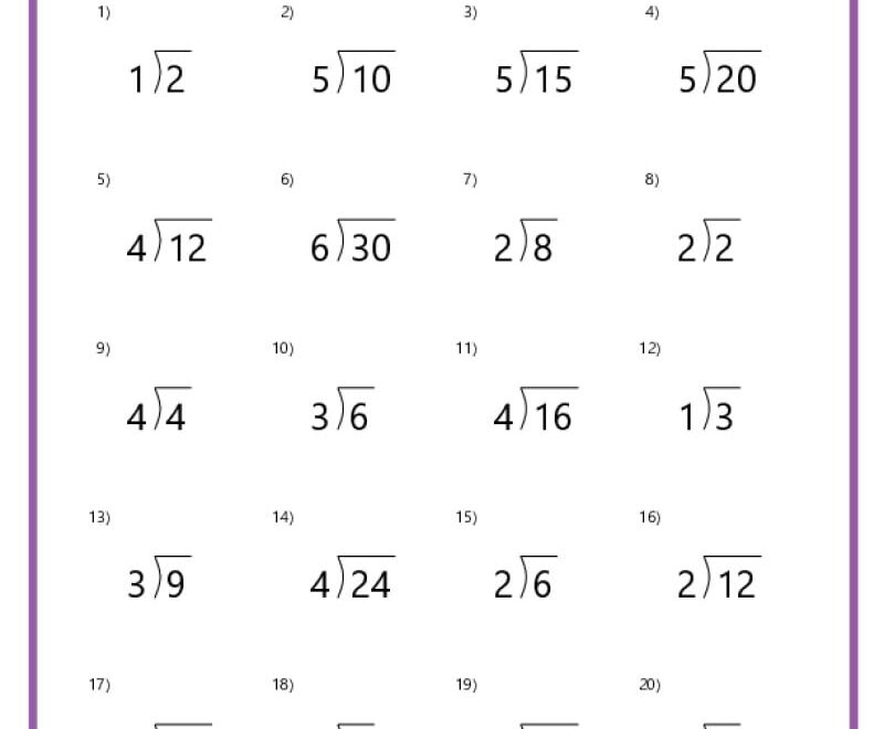 Basic Division Worksheets