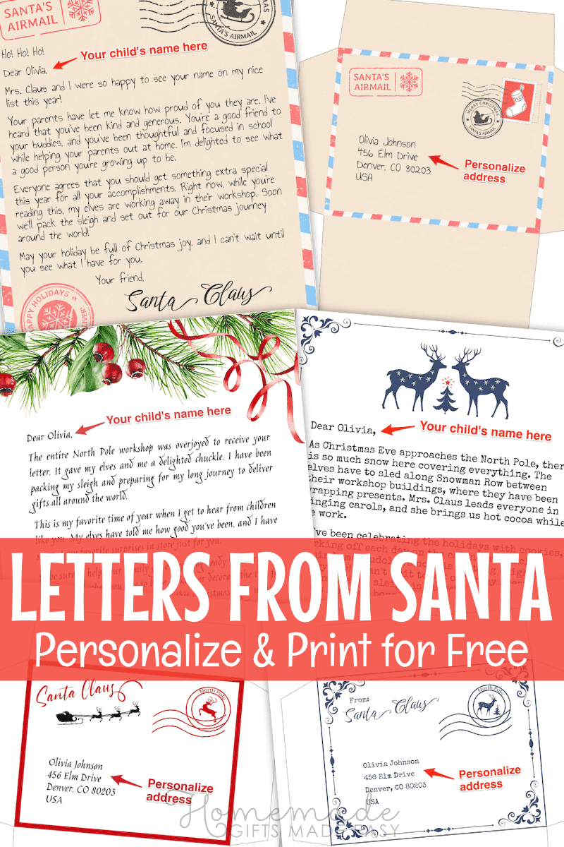 Letter From Santa Template Free Printable
