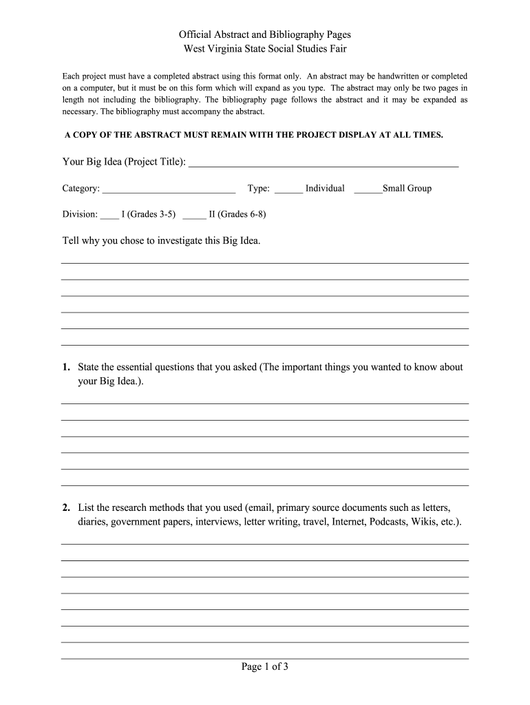 Bibliography Template Fill Online Printable Fillable Blank PdfFiller