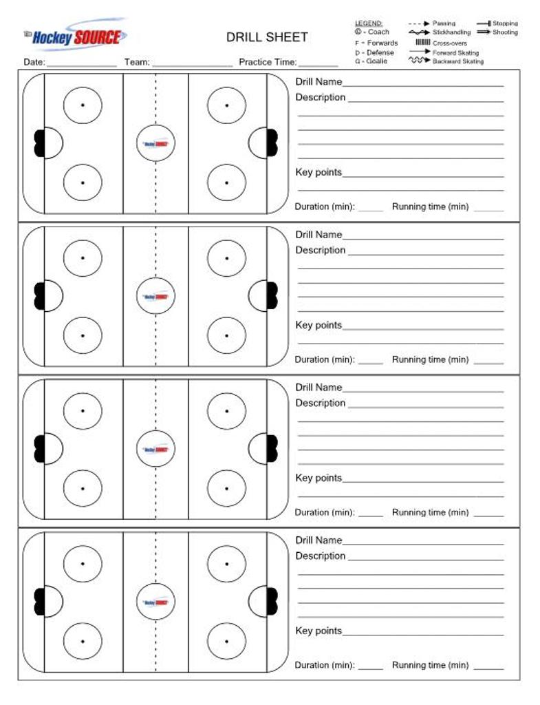 Blank Hockey Practice Plan Template 3 TEMPLATES EXAMPLE