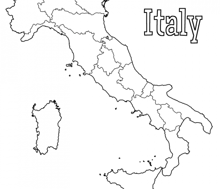 Blank Map Of Italy At PrintColorFun