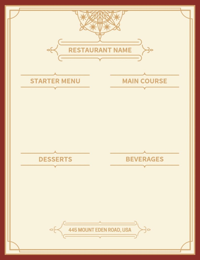 Blank Menu Background Design Ideas Examples