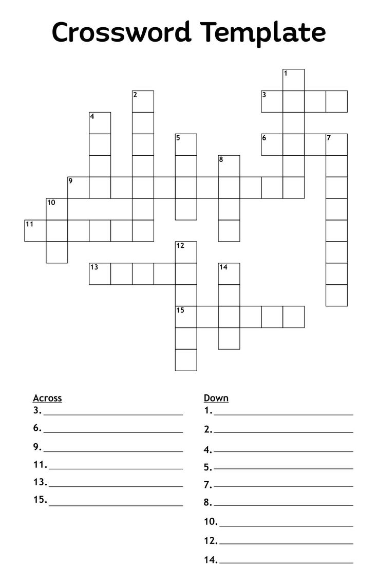 Crossword Puzzles Printable Blank