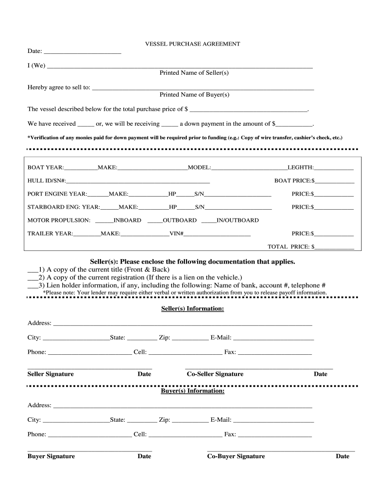 Boat Sale Agreement Template Fill Out Sign Online DocHub