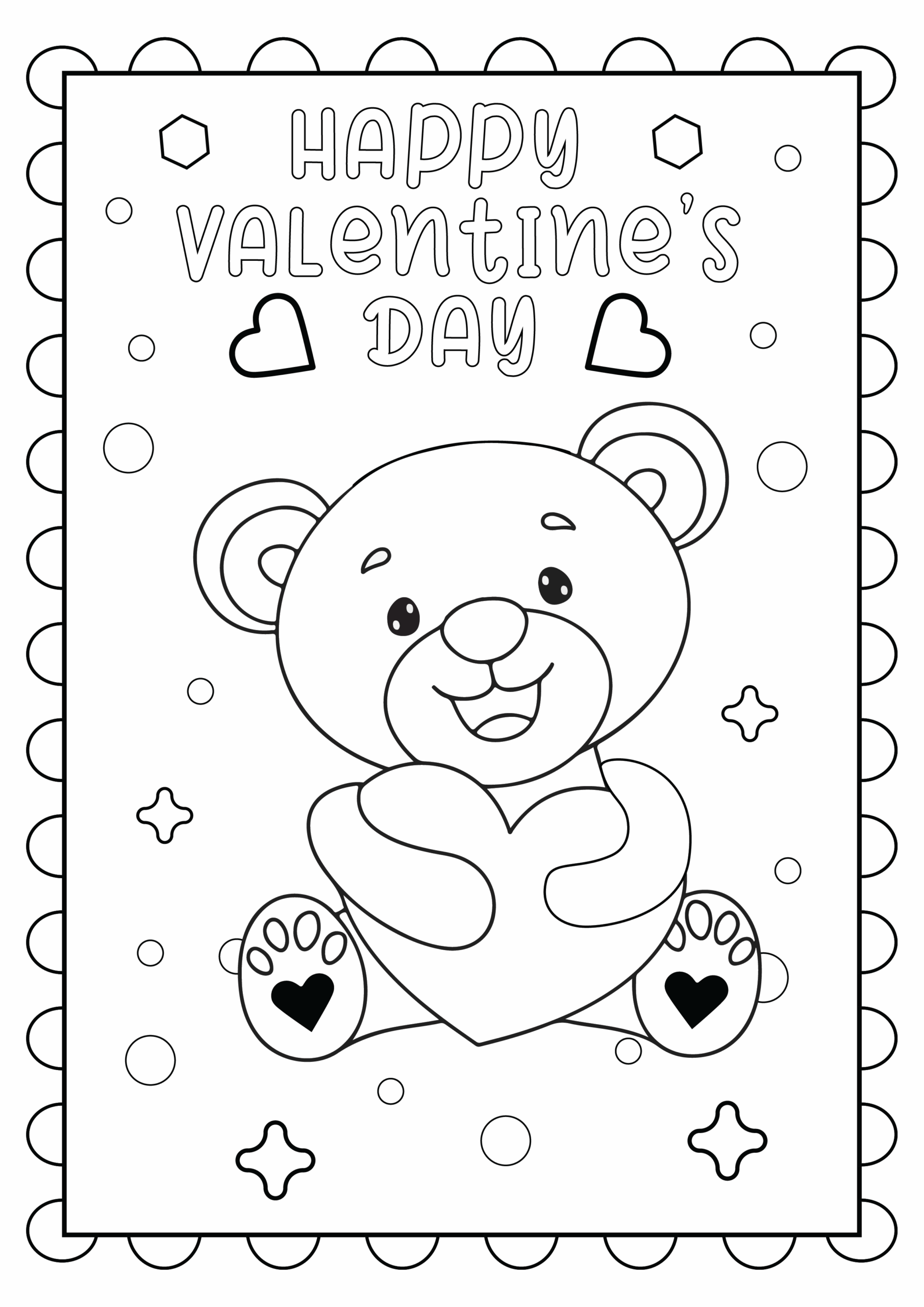 Kids Valentine Color Page Printable
