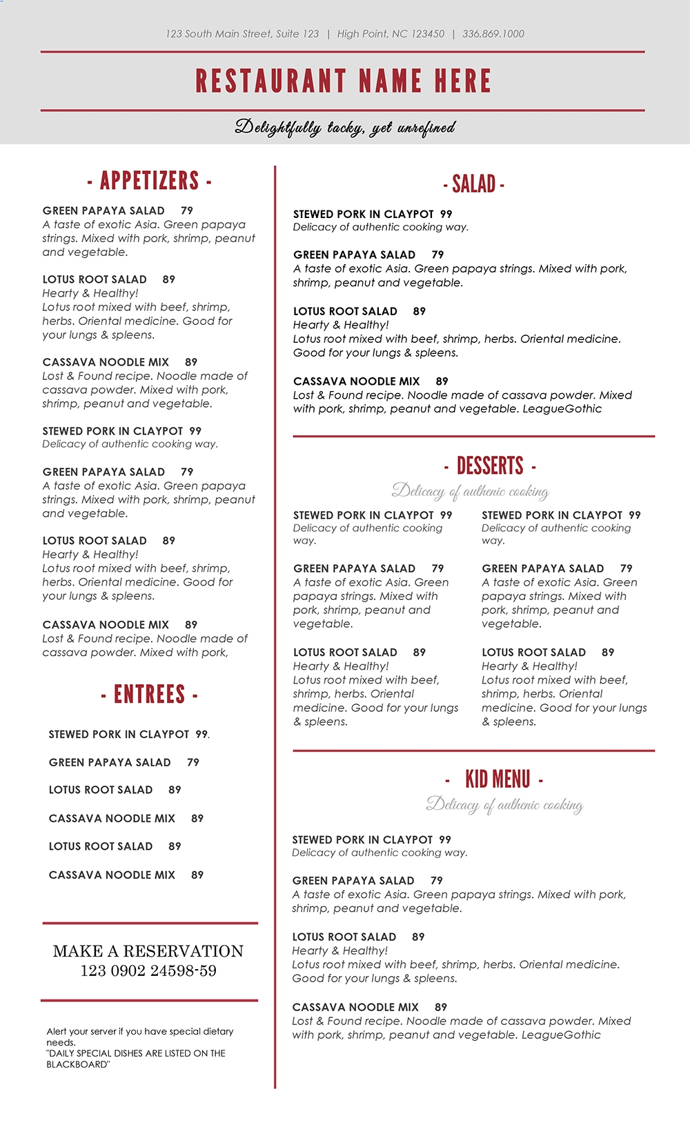 Canva And Word Menu Food Menu Template Id19 Aiwsolutions