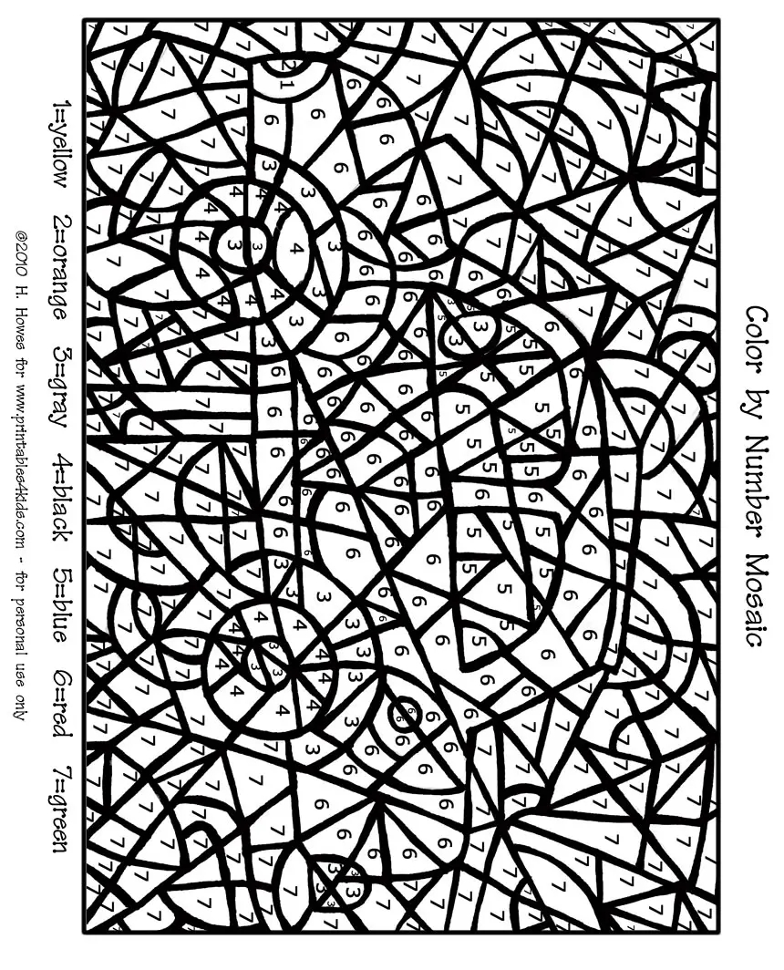 Car Color By Number Mosaic Printables For Kids Free Word Search Puzzles Coloring Pages And Other Activities