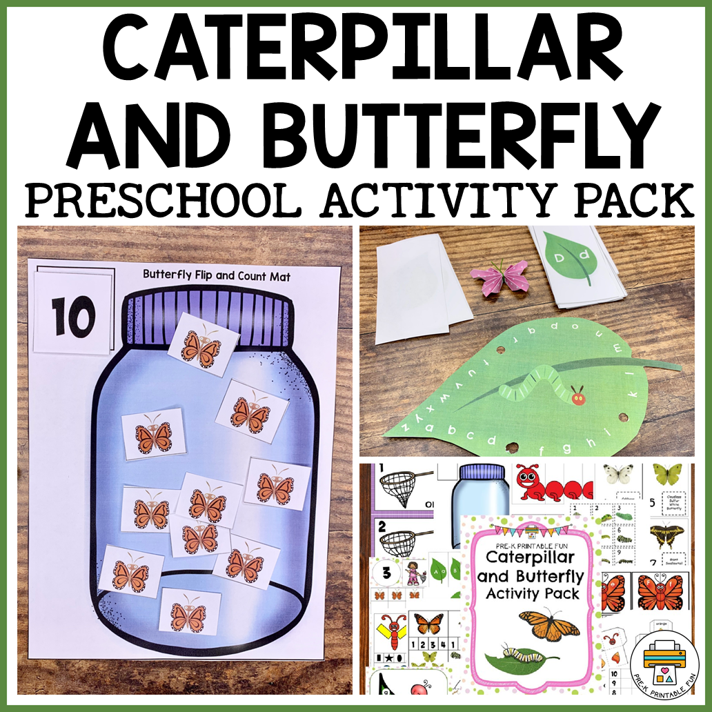 Caterpillars And Butterflies Activity Pack Pre K Printable Fun