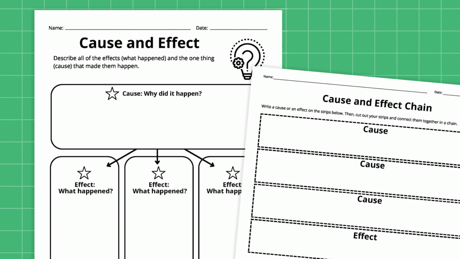 Cause And Effect Free Printable Worksheets