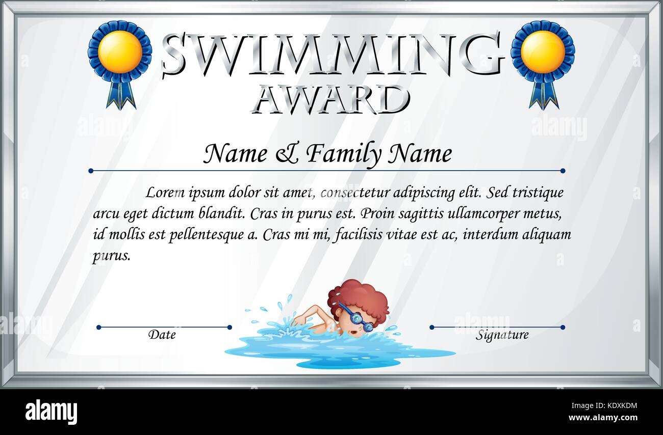 Swimming Achievement Certificate Free Printable