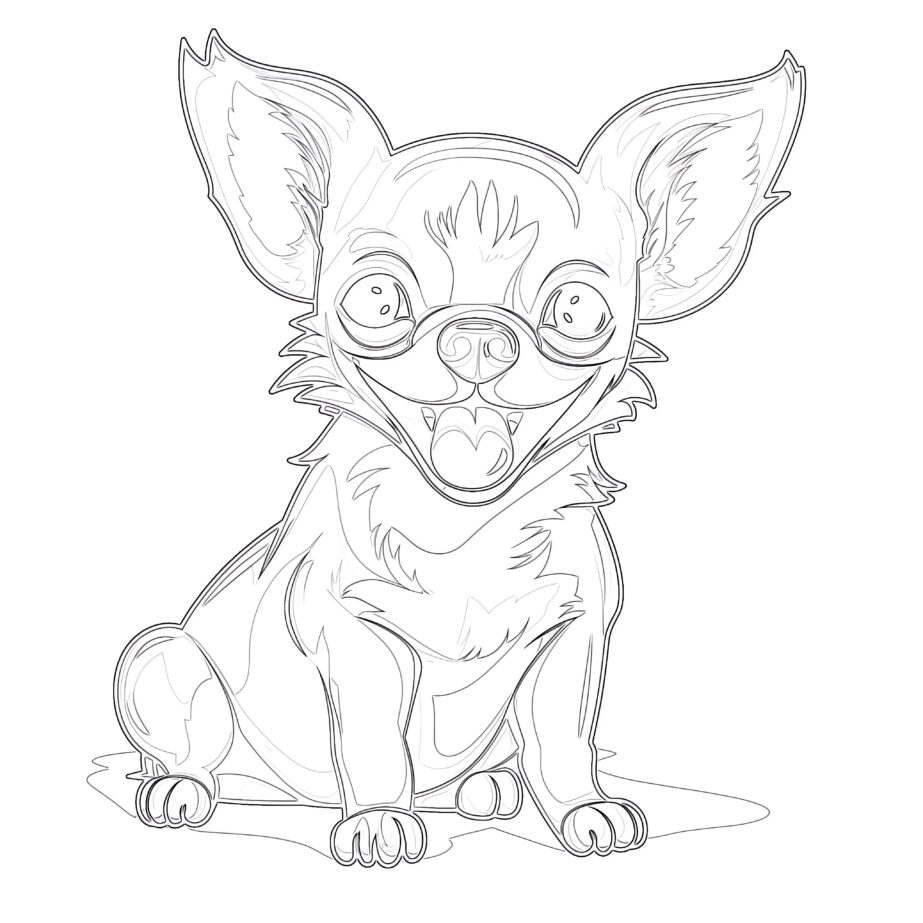 Chihuahua Breed Smiling Coloring Page Coloring Pages Mimi Panda