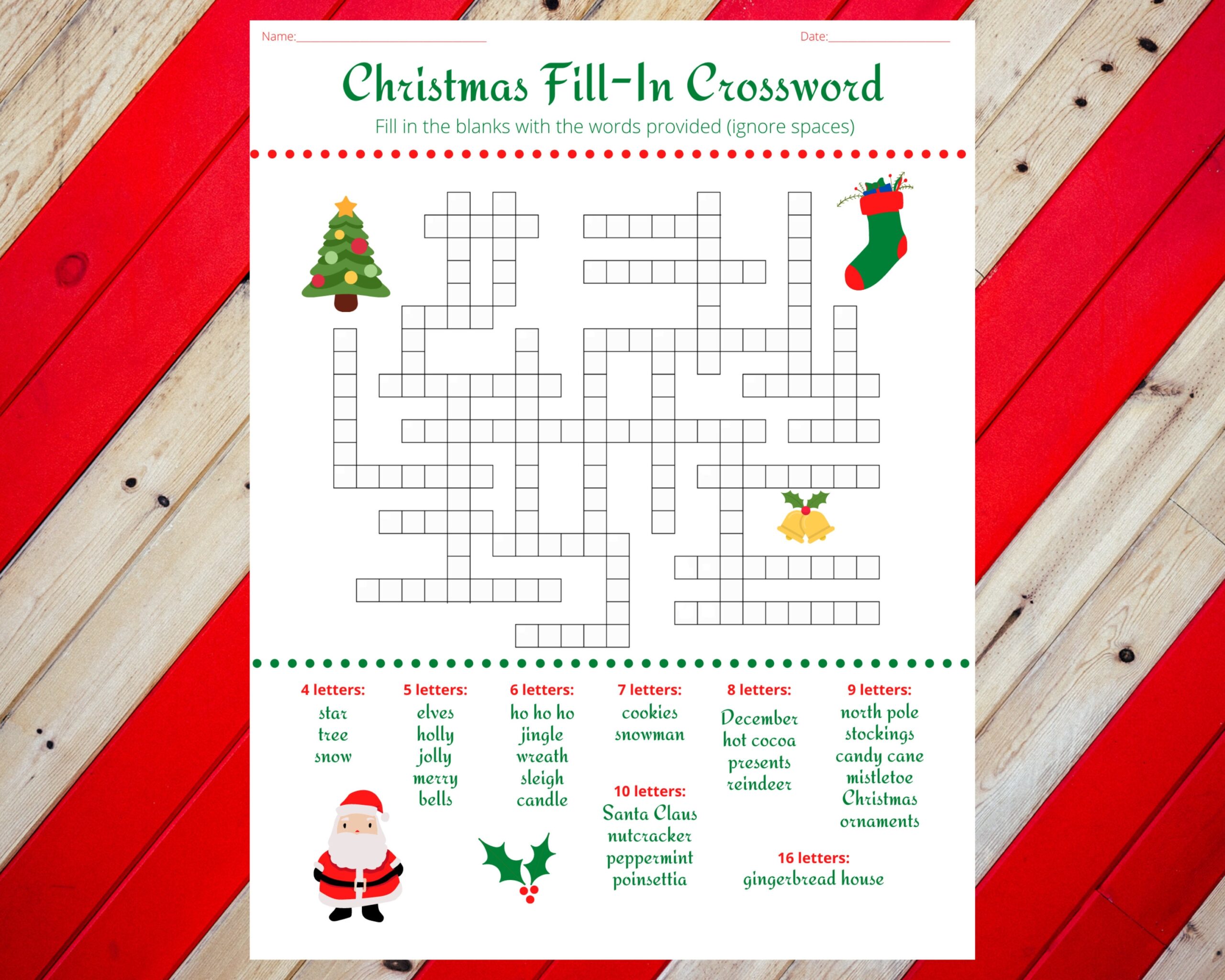 Printable Xmas Crossword Puzzles For Kids