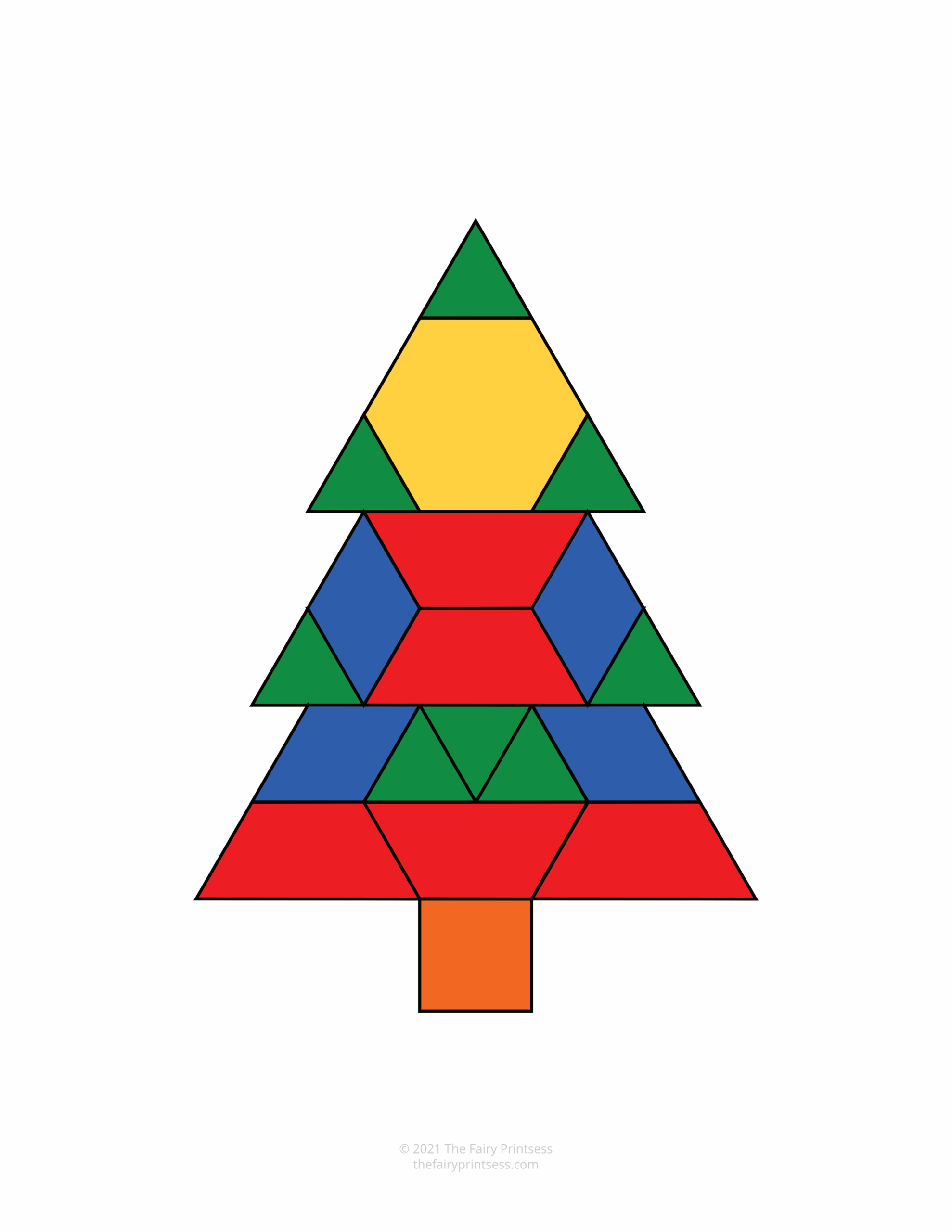 Christmas Pattern Block Templates Free Printable Shape Mats
