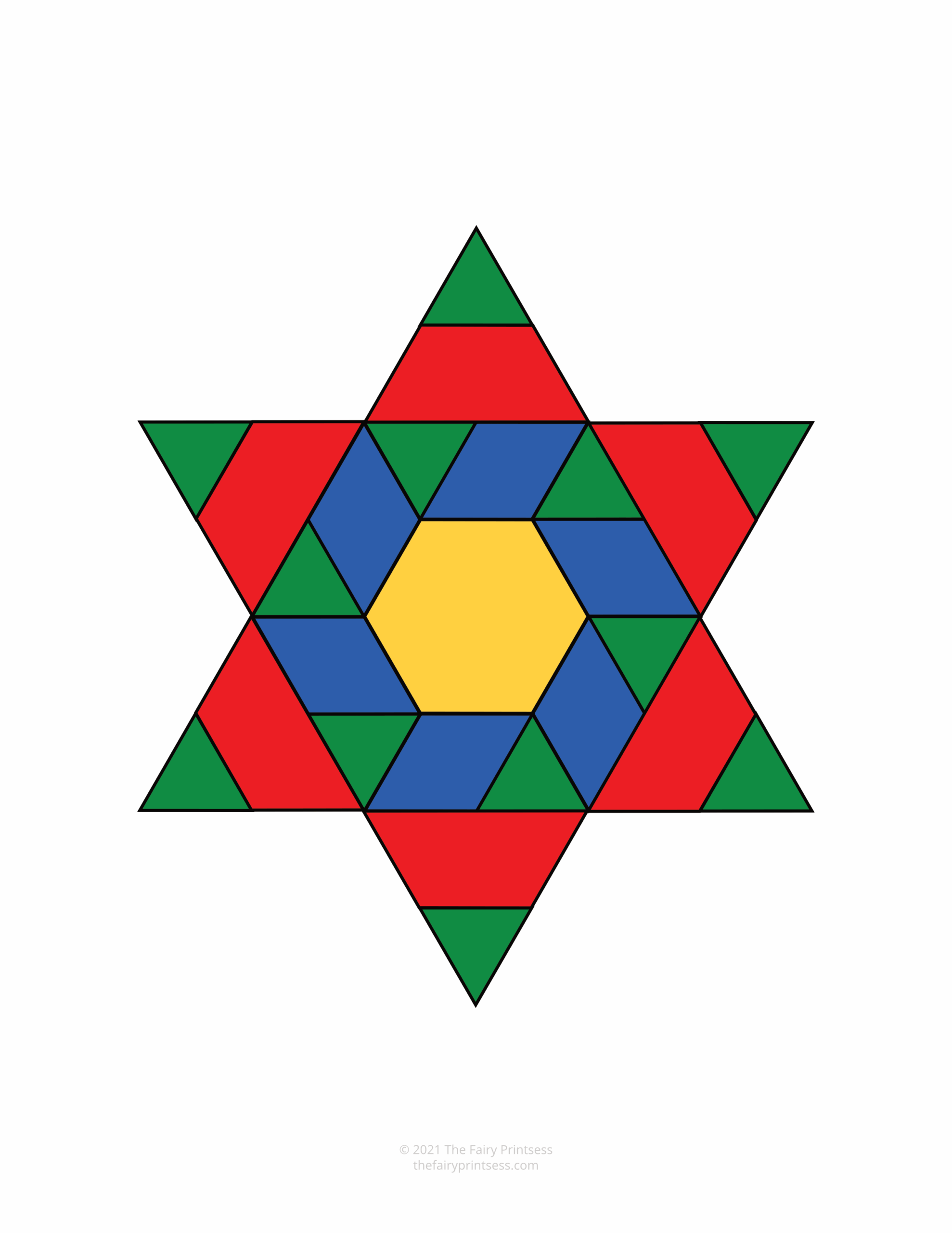 Christmas Pattern Block Templates Free Printable Shape Mats