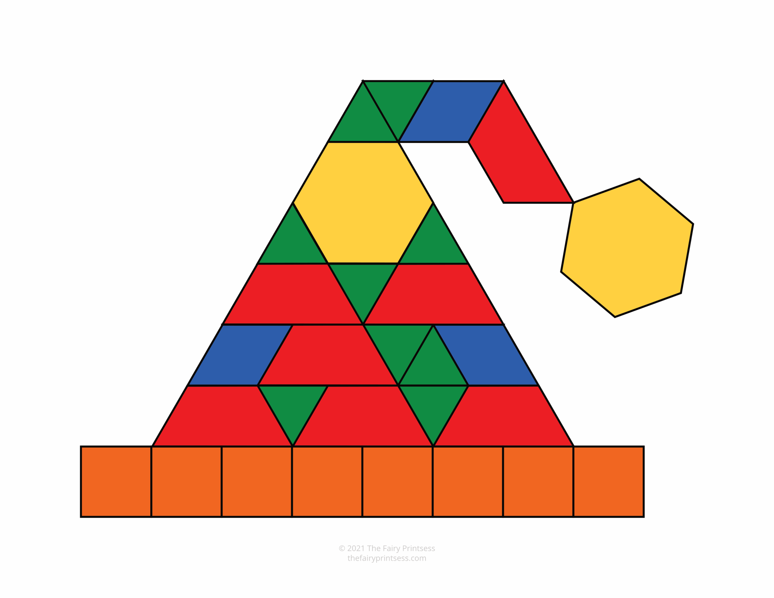 Christmas Pattern Block Templates Free Printable Shape Mats