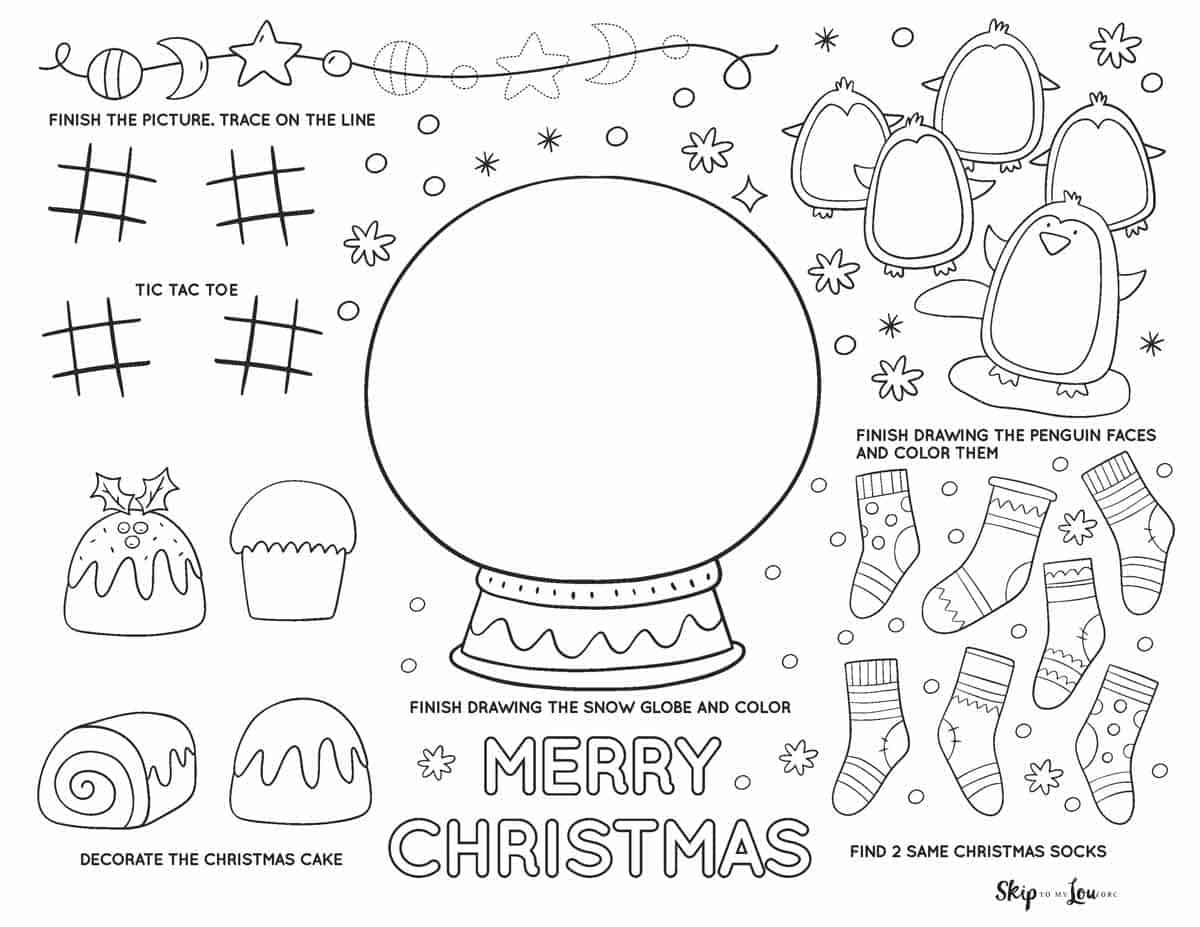 Free Printable Christmas Placemats For Adults