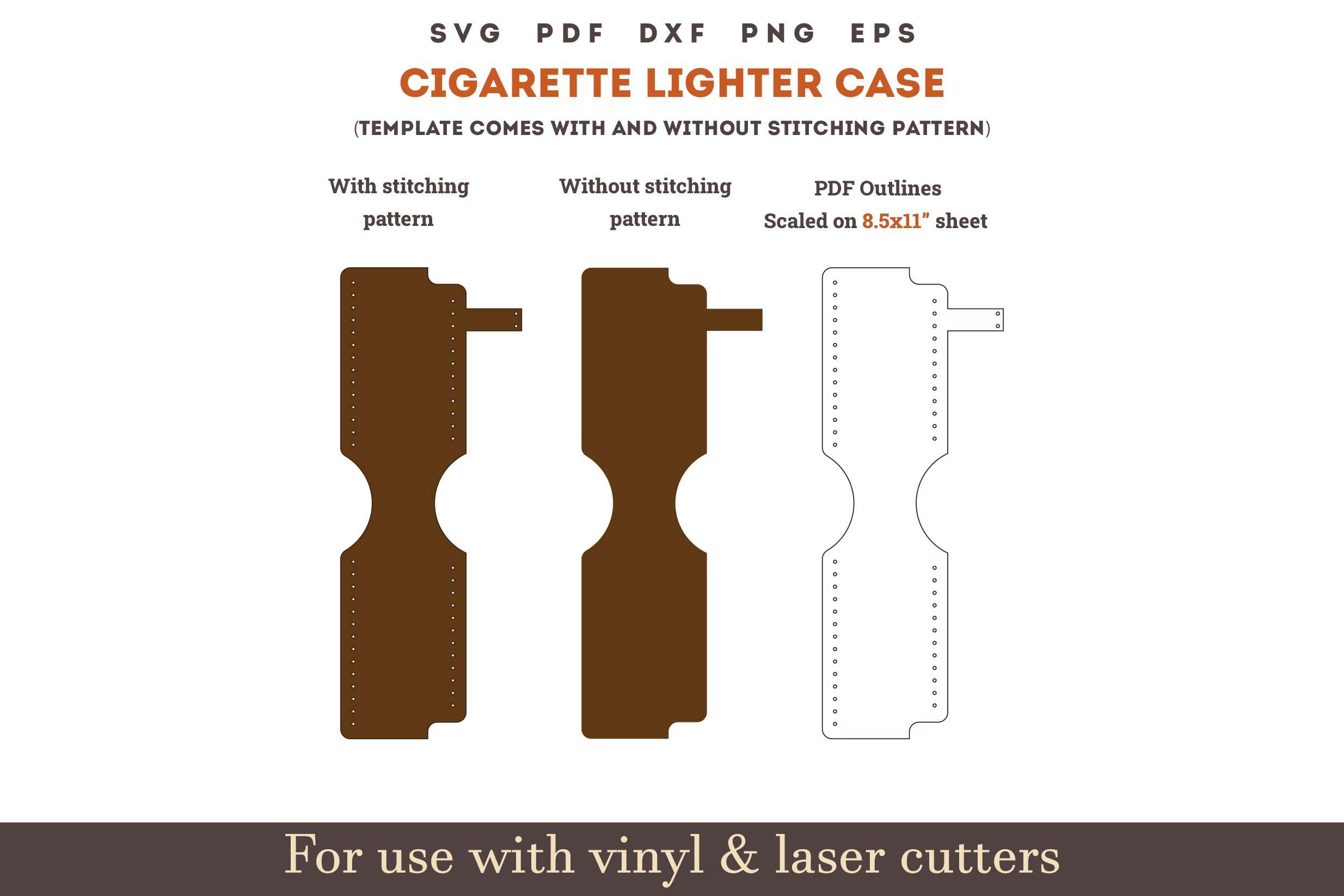 Cigarette Lighter Holder Case Svg Pdf Leather Laser Cut File