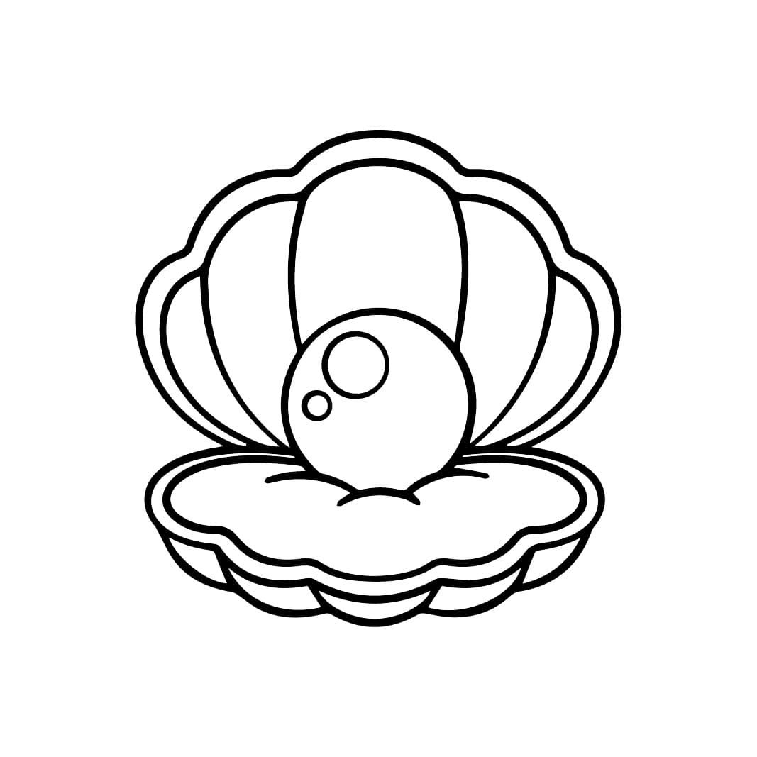 Clam And Big Pearl Coloring Page Download Print Or Color Online For Free