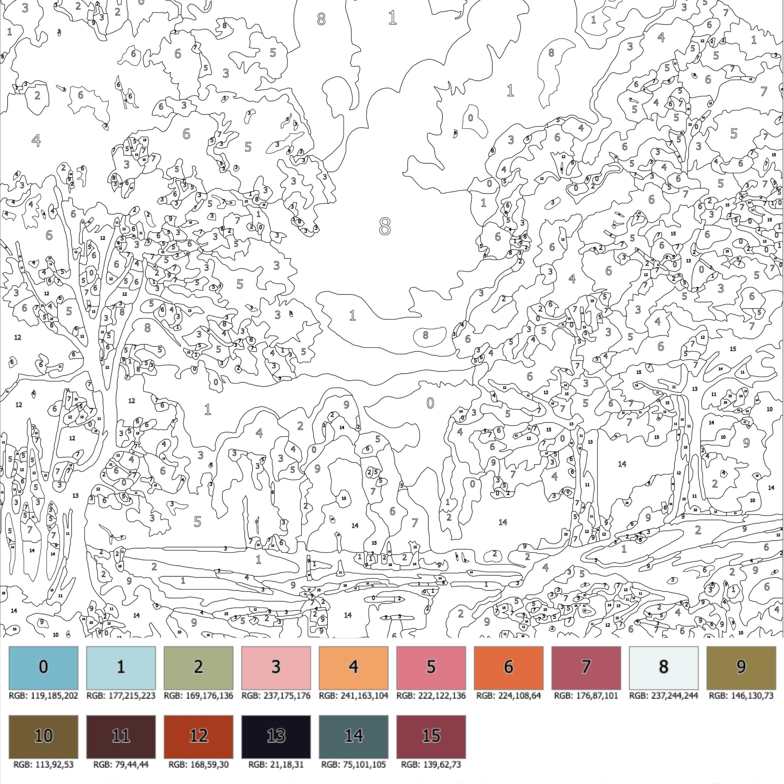 Color By Number For Adult Paint By Number Printable Beauty Landscape Coloring Pages sheets Digital Download advanced Detailed Book 441 Etsy Hong Kong
