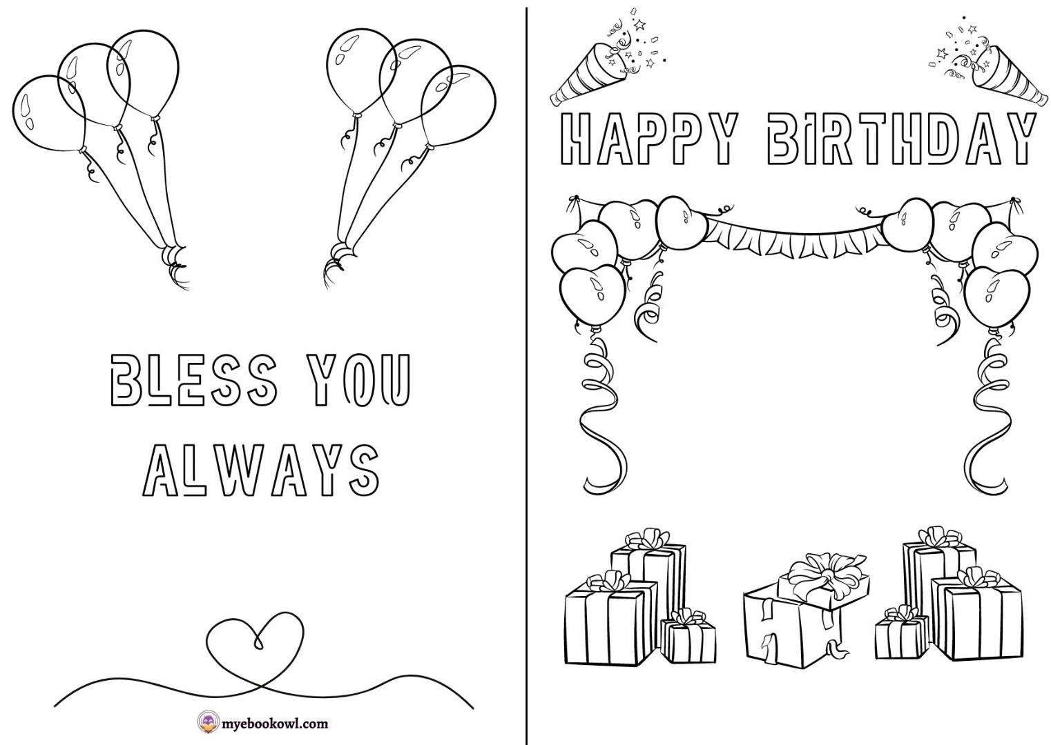 Birthday Cards To Color Printable