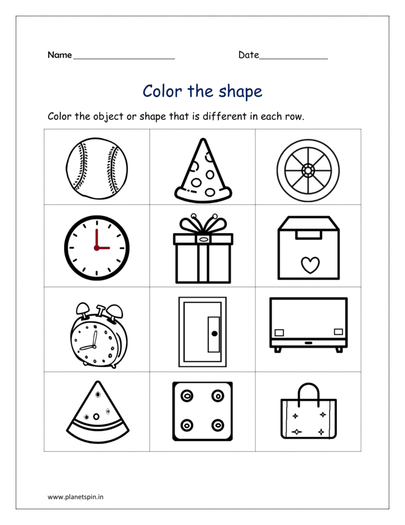 Color By Shapes Printable Page